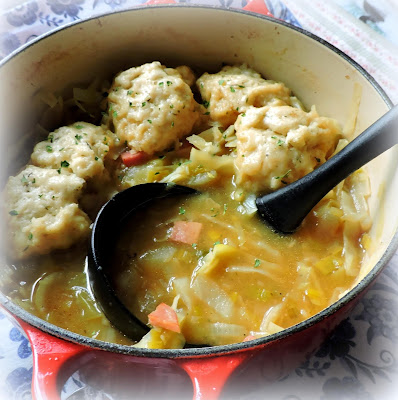 Cabbage & Ham Soup with Cheese Dumplings