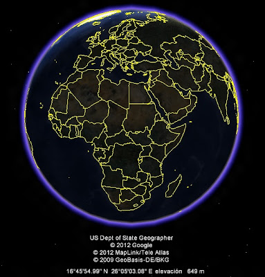 El Mundo, google earth, vista nocturna, Africa