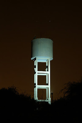 Venus and Jupiter conjunction and the old water tower Venus and Jupiter conjunction and the old water tower