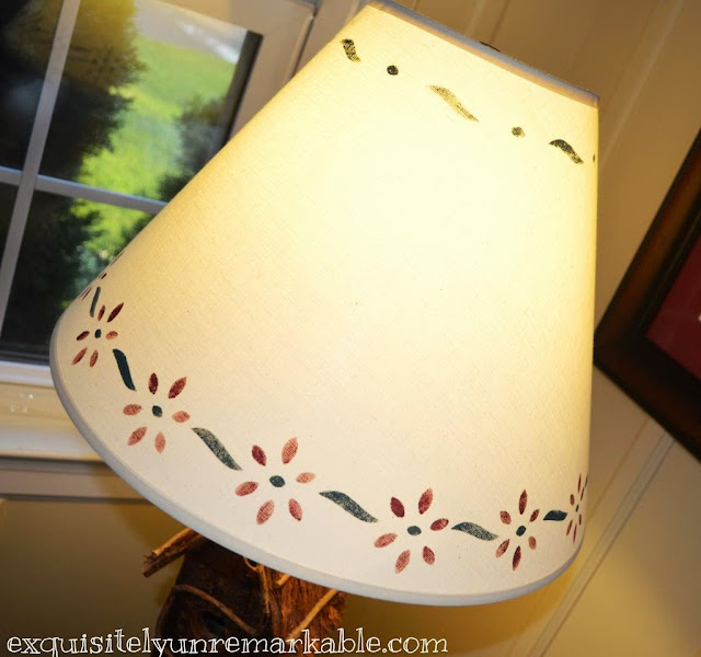 Stenciled lampshade