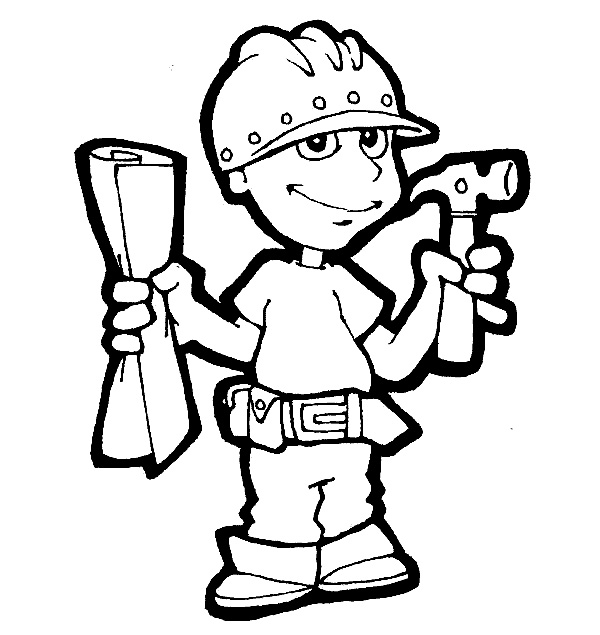 Family, People and Jobs Coloring Pages: Picture Various Jobs Coloring Page