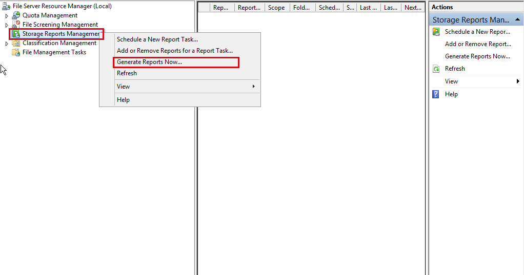Konfigurasi Storage Report pada File Server Resource Management (FSRM