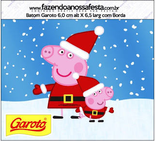 Peppa Pig en Navidad: Etiquetas para Candy Buffet para Imprimir Gratis. Etiquetas de Peppa Pig en Navidad para imprimir gratis.