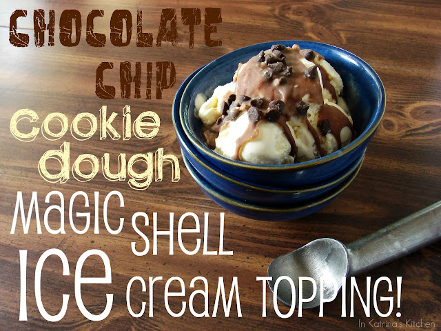 Chocolate Chip Cookie Dough Magic Shell Ice Cream Topping @katrinaskitchen