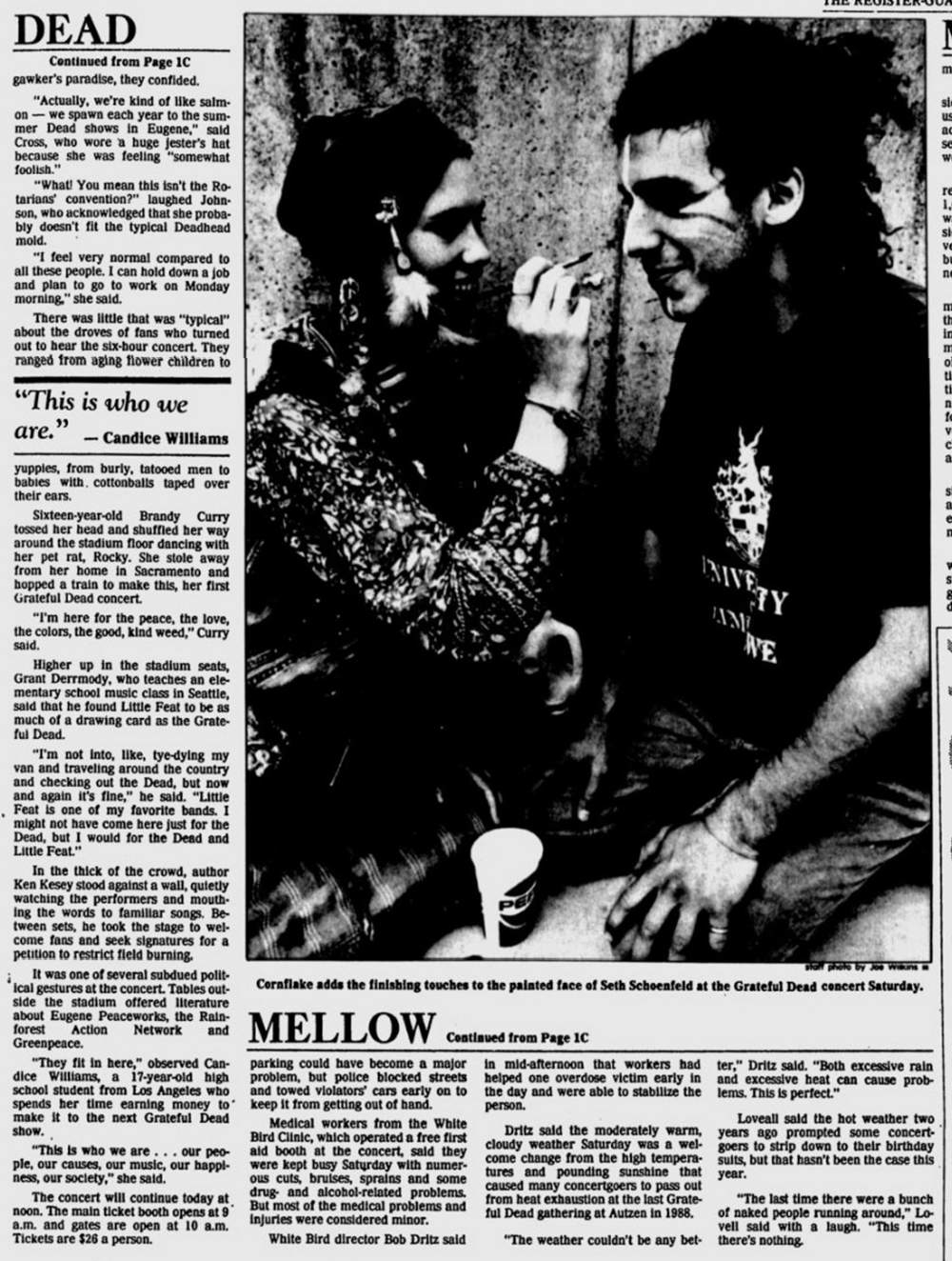 Rock & Roll Newspaper Press History The Grateful Dead The Eugene