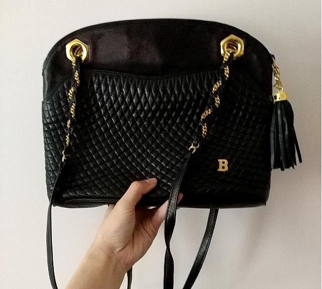 bally quilted chain bag