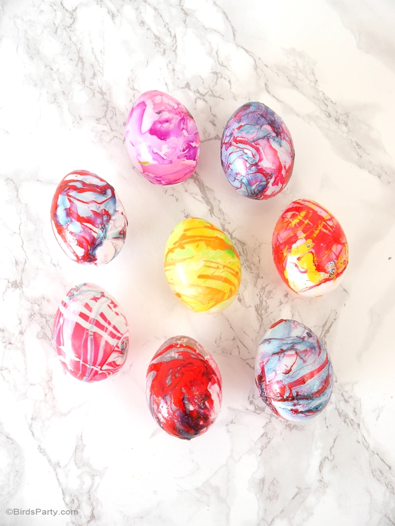 DIY Nail Polish Marbled Easter Eggs Party Ideas Party Printables Blog