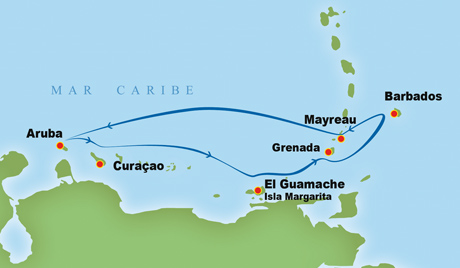 Cruceros por el Caribe Pullmantur (Ocean Dream), ruta de crucero por el Caribe