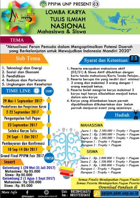 Lomba Karya Tulis Ilmiah Nasional Ppipm Fair 2017 Mahasiswa Dan Siswa Info Lomba 2021 Terbaru