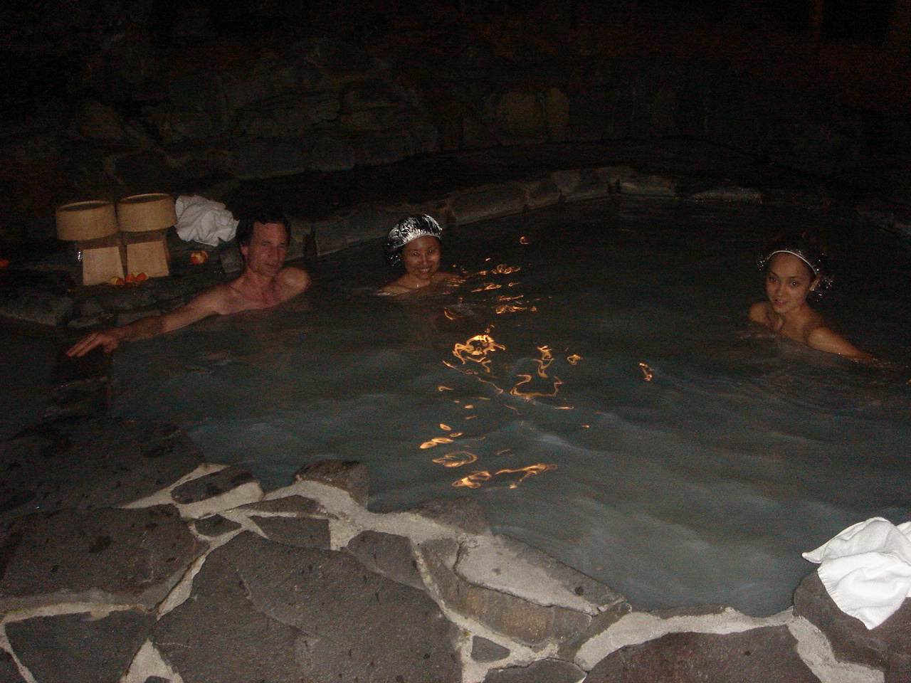 Japanese hot spring embarrassed naked