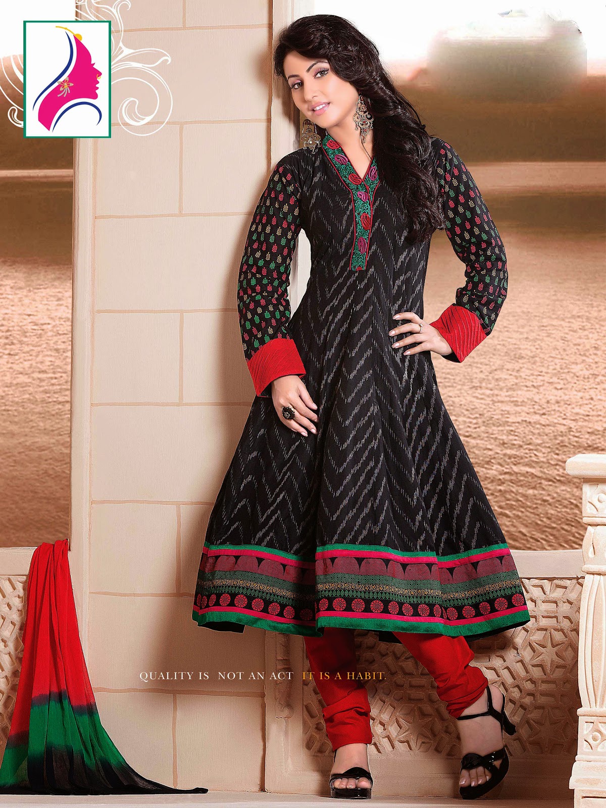 Shreeya Fashion Designer chipest black cotton loan dress materials