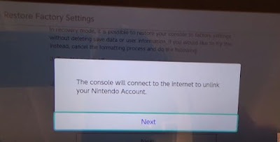 Nintendo Switch, Factory Reset Guide