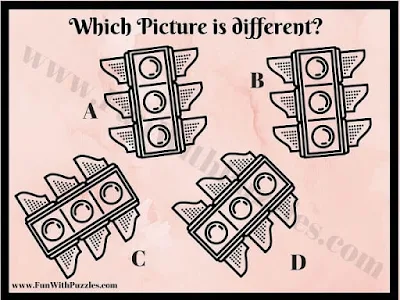 Visual Picture Puzzle to find Odd One Out