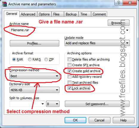 Create highly compressed files with WinRAR