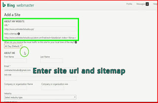 submit website URL ads sitemap to Bing Webmaster tools submit website URL ads sitemap to Bing Webmaster tools