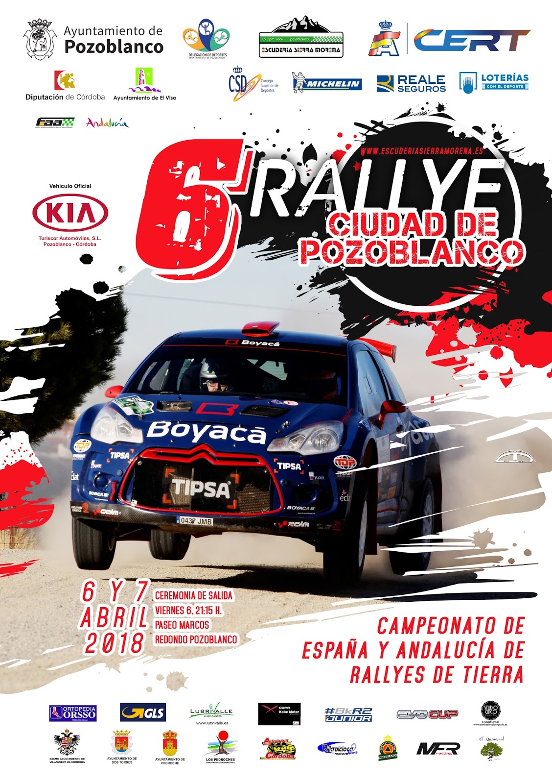 Cartel 6 Rallye ciudad de Pozoblanco 2018.