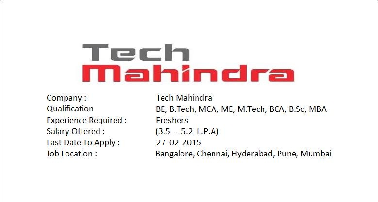 Freshers Jobs Tech Mahindra Hiring Freshers Salary Package 3 5 5 2 L Pa