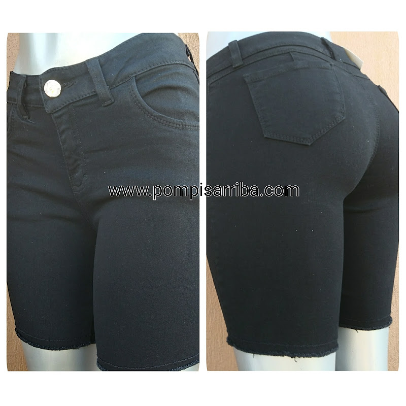 Short sin bastilla, mezclilla negro