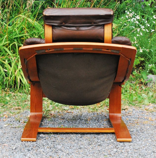 Tribute 20th Decor Vintage Leather Sling Lounge Chair & Ottoman