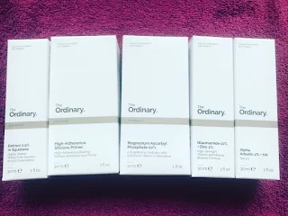the ordinary five products in box in pink mat