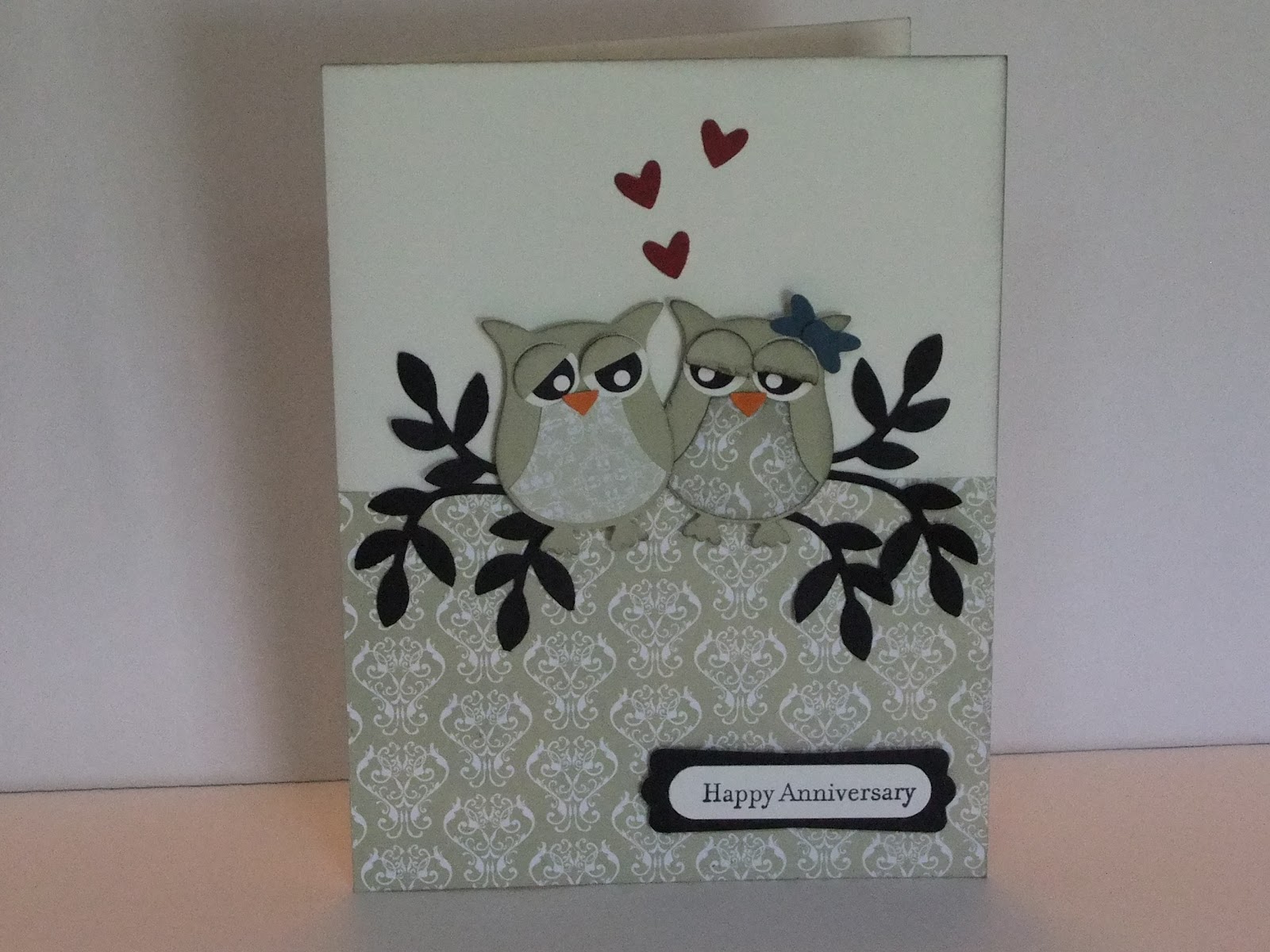 Paper Crafting with Linda Owl Punch Anniversary Card