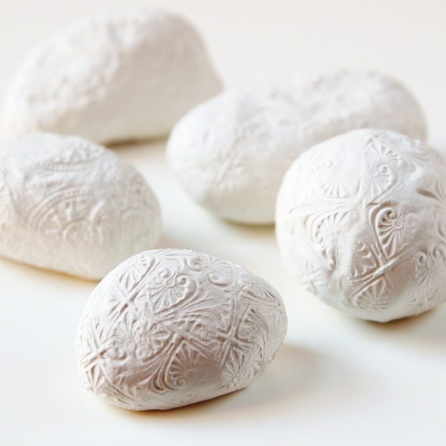 DIY EMBOSSED CLAY STONE PAPERWEIGHTS. Gathering Beauty