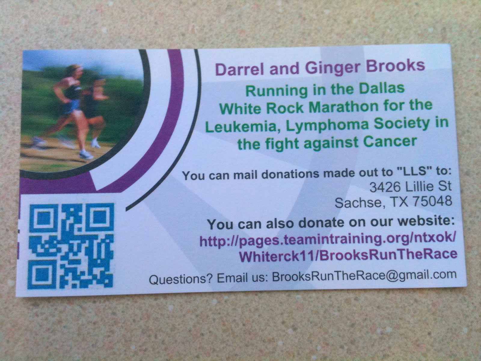 Running The Race Fundraising Business Cards