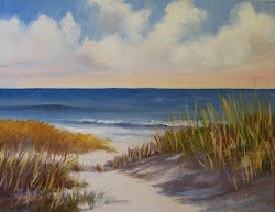beach paintings scene painting simple scenes paint oil dunes watercolor canvas ocean easy through marsh waves surf artist sold artwork