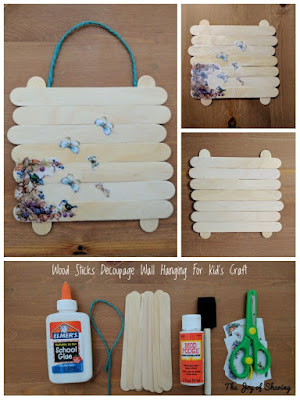 Decoupage, Craft Stick, Toddler Craft, Easy Kids Craft, Wall Hanging Craft