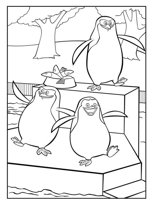 madagascar penguins christmas coloring pages - photo #9