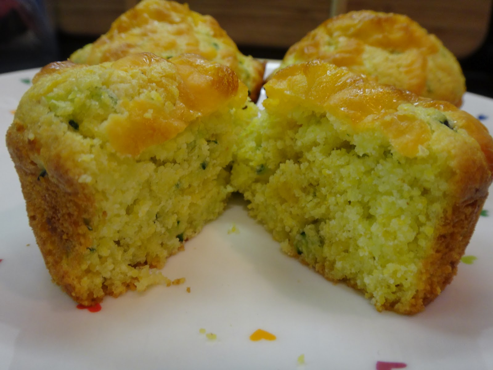 Falling in love with baking Zucchini cornbread muffins