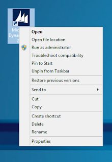 Right clicking on the AX icon will give a list of user functionality. 