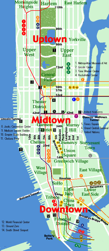Map Of Manhattan Tourist Pictures Map Of Manhattan City Pictures