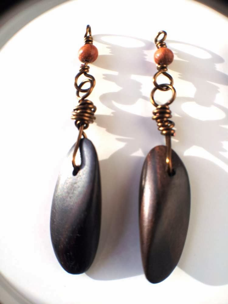 The Creative Continuum of 7 Artists - featuring Monique Urquhart: In the Woods: ooak earrings, wood beads, wire wrapping :: All Pretty Things