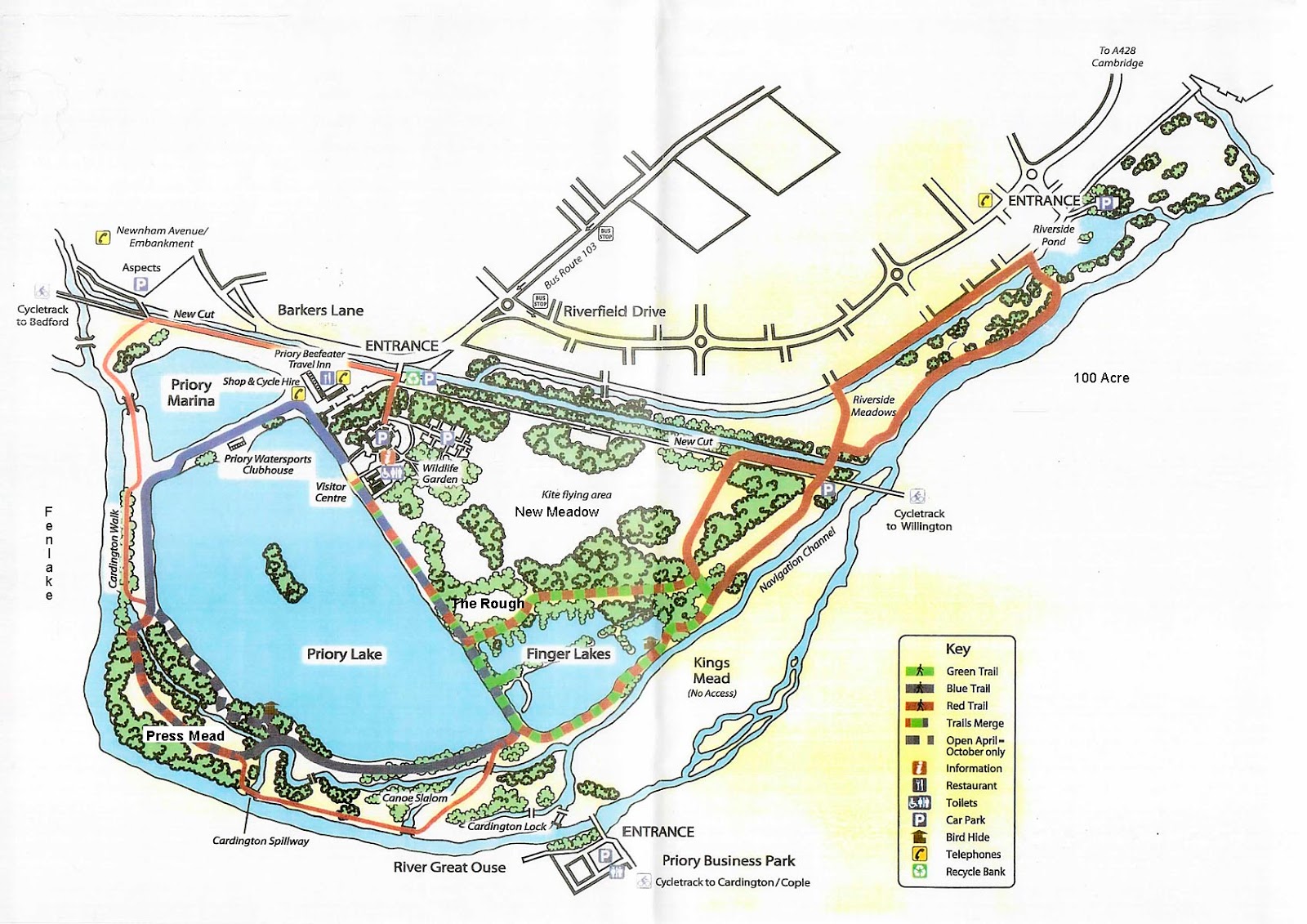 Priory Country Park Map of the Park