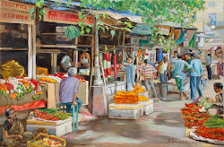 market india street flower painting oil dominique amendola flowers indian paintings scene canvas fine figures artist fruit bazar daily 8th