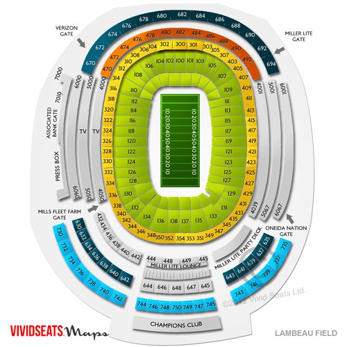 Lambeau Field Seating Chart With Rows