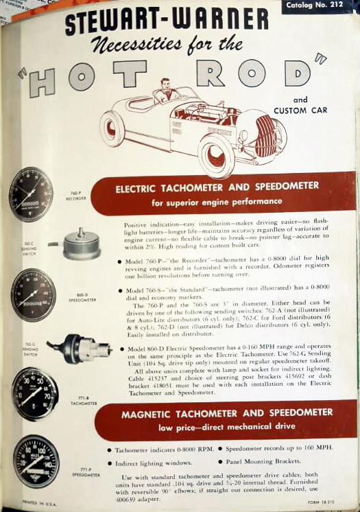 Just A Car Guy Stewart Warner catalog pages... from the good old days