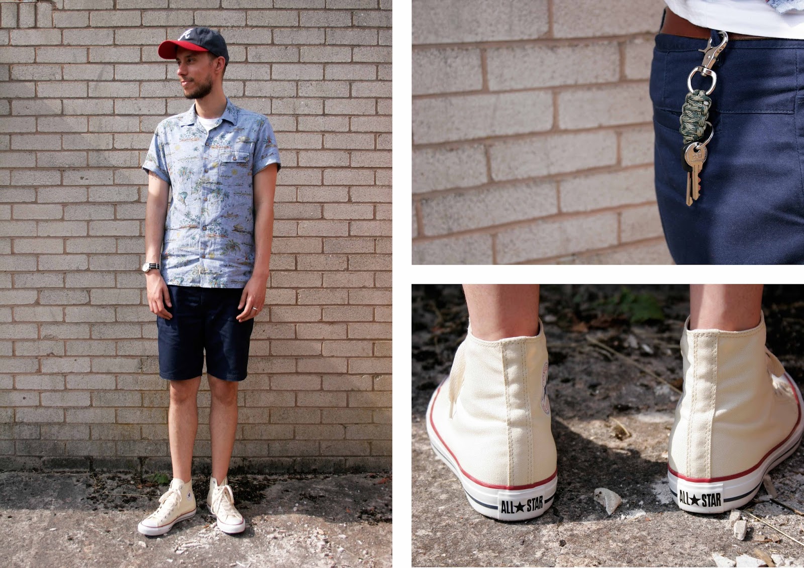 high top converse with shorts men