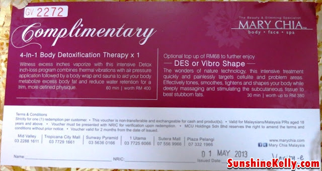 Mary Chia Complimentary 4 in 1 Body Detoxification Therapy