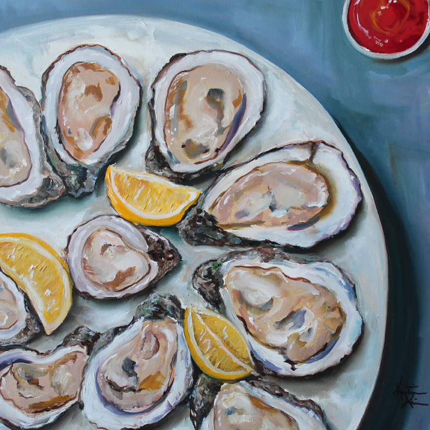 Texas Contemporary Fine Artist Kristine Kainer Oysters on the Half