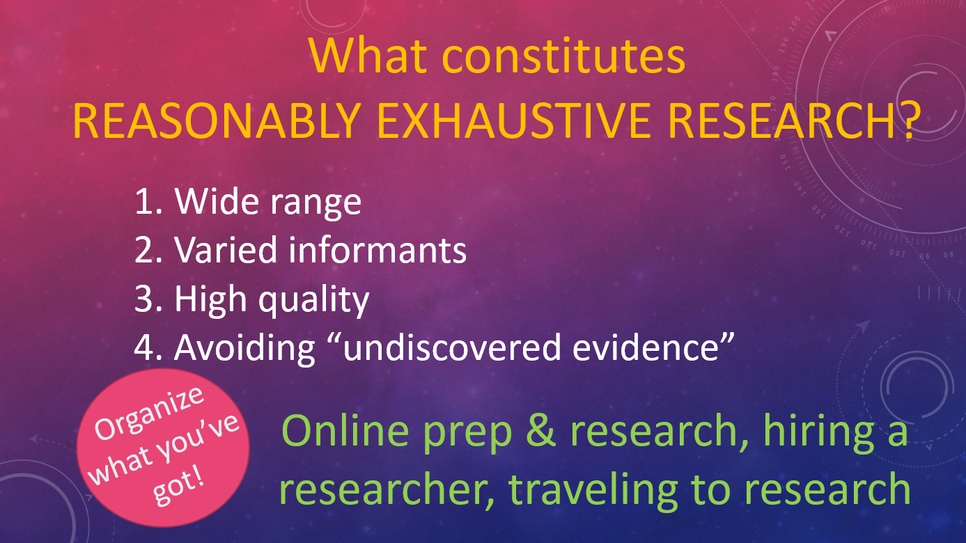 DearMYRTLE's Genealogy Blog What constitutes reasonably exhaustive