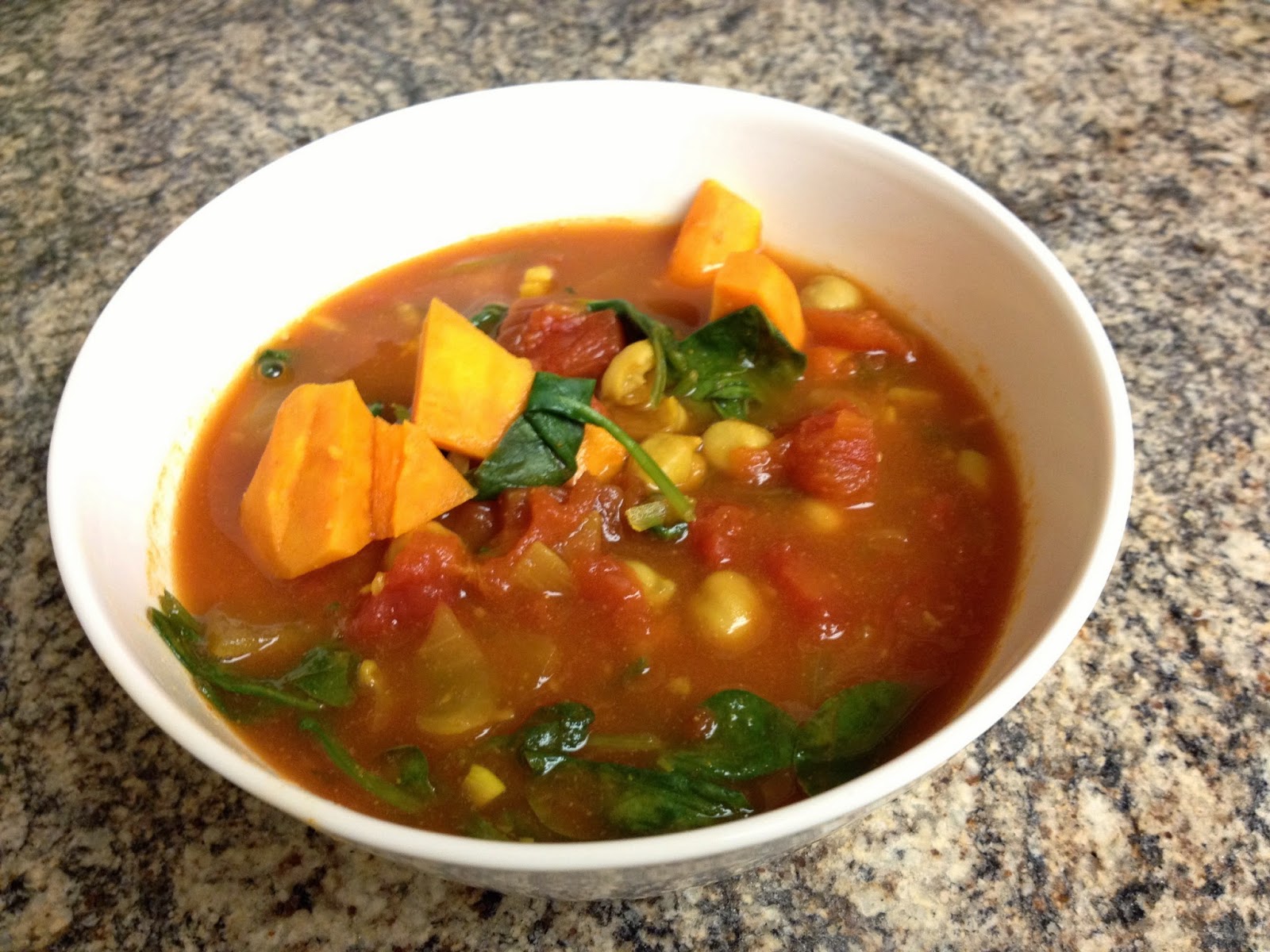 Yam, Chickpea & Spinach Curry Soup