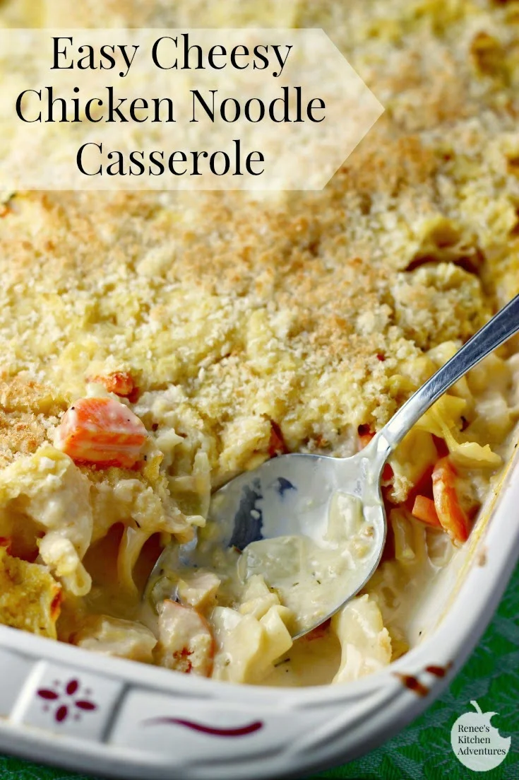 Easy Cheesy Chicken Noodle Casserole | Renee's Kitchen Adventures:  Comfort food at its BEST!  You gotta give this a try! 