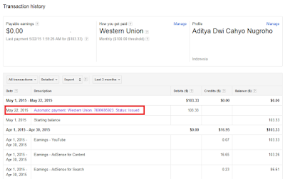 Bukti Google Adsense, Adsense Paypement Proof