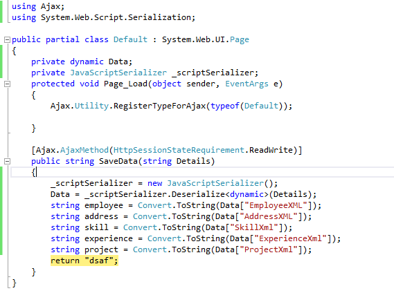 DOT NET : Dynamic keyword in c sharp Example