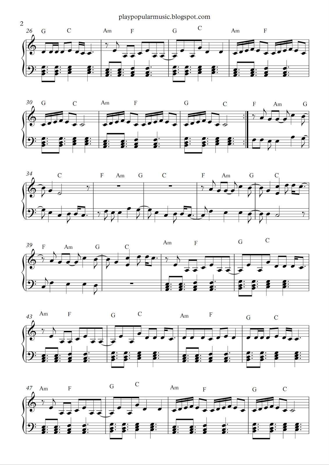 play popular music the cure lady gaga i ll cover you sheet music