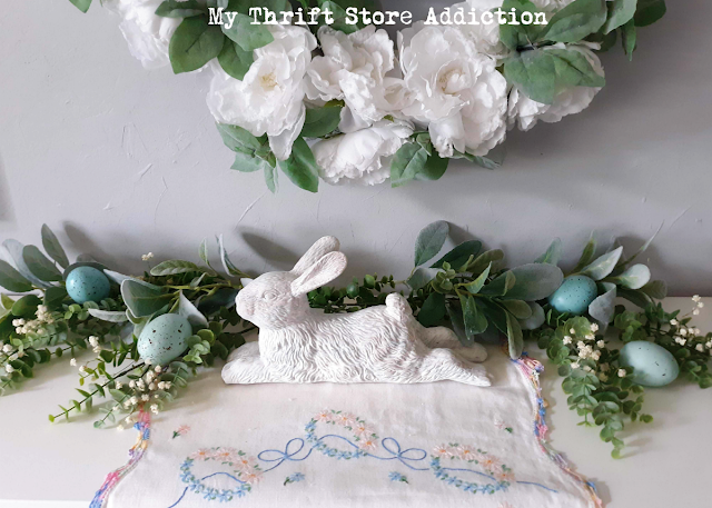 I've gathered a collection of vintage thrifted and handmade treasures to create an elegant Easter tablescape with a touch of whimsy in shades of blush and aqua! Vintage Easter tablescape