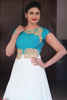 Anjena Kirti in Green and white Anarkali Dress Cute Makeup Latest Pics 011