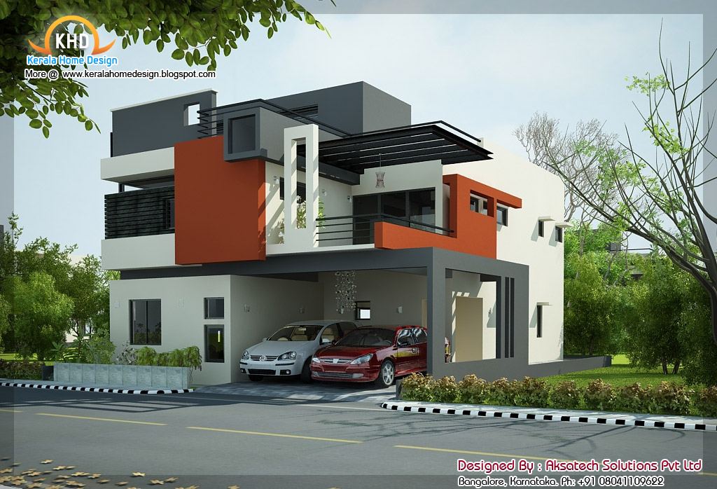 Exterior collections Kerala home  design  3D  views  of 